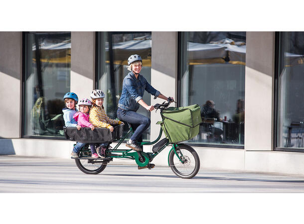 Bicicapace E-Justlong Transportsykkel Bosch Cargo Line elsykkel, Racing Green