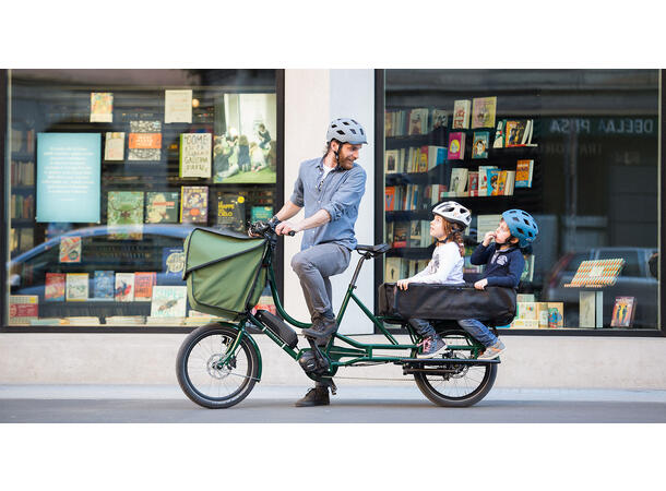 Bicicapace E-Justlong Transportsykkel Bosch Cargo Line elsykkel, Racing Green